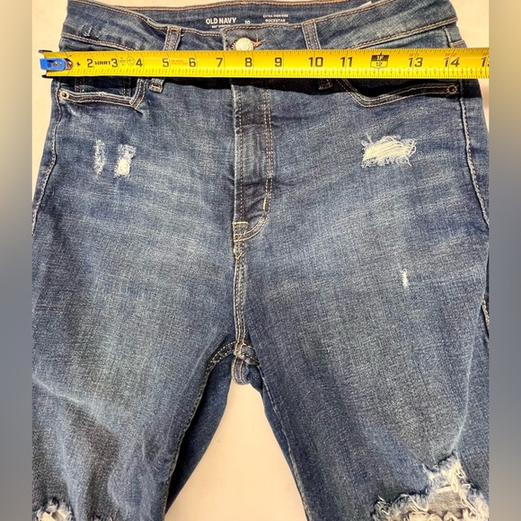 Old Navy Rockstar Extra High Rise Super Skinny Distressed Jeans Size 10 - Picture 6 of 9